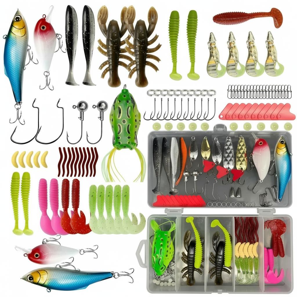 Fishing Hook Jig - Kit di 133 Pezzi di Esche